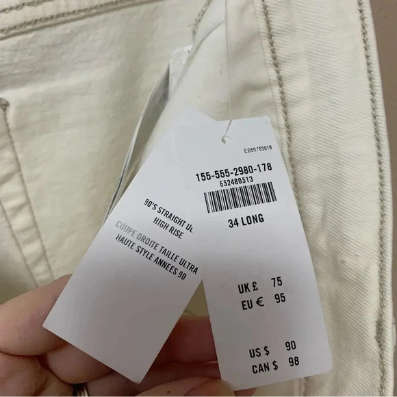 Abercrombie & Fitch The ‘90s Straight Ultra High Rise Jeans Size 34 Long NWT New - Picture 11 of 12